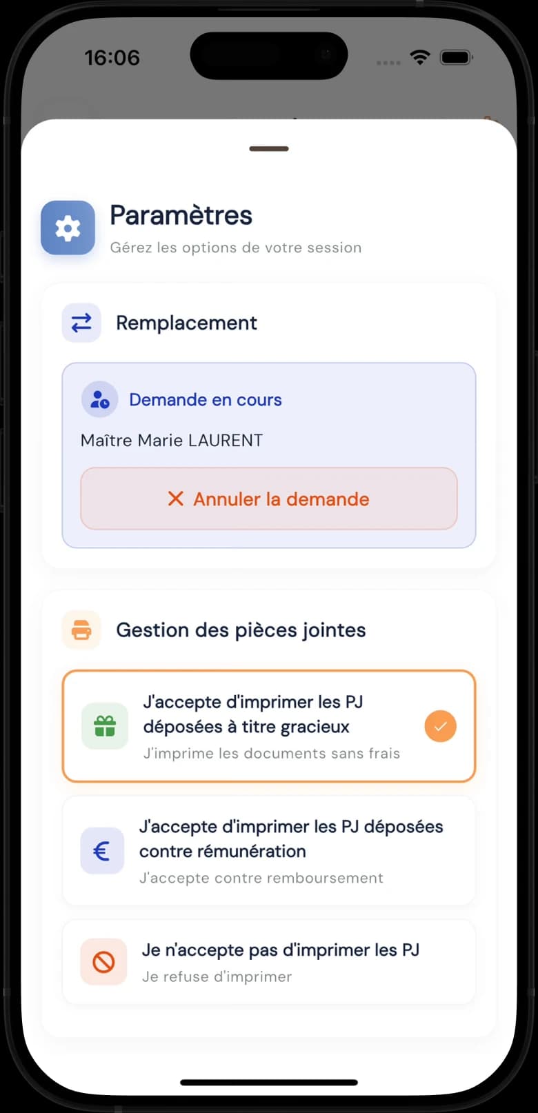 Remplacement du volontaire